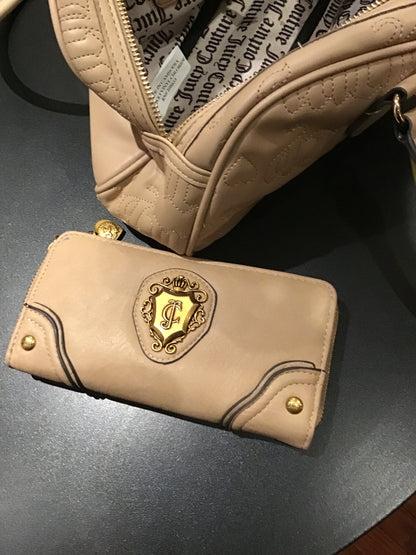 Juicy couture-beige wallet and purse set