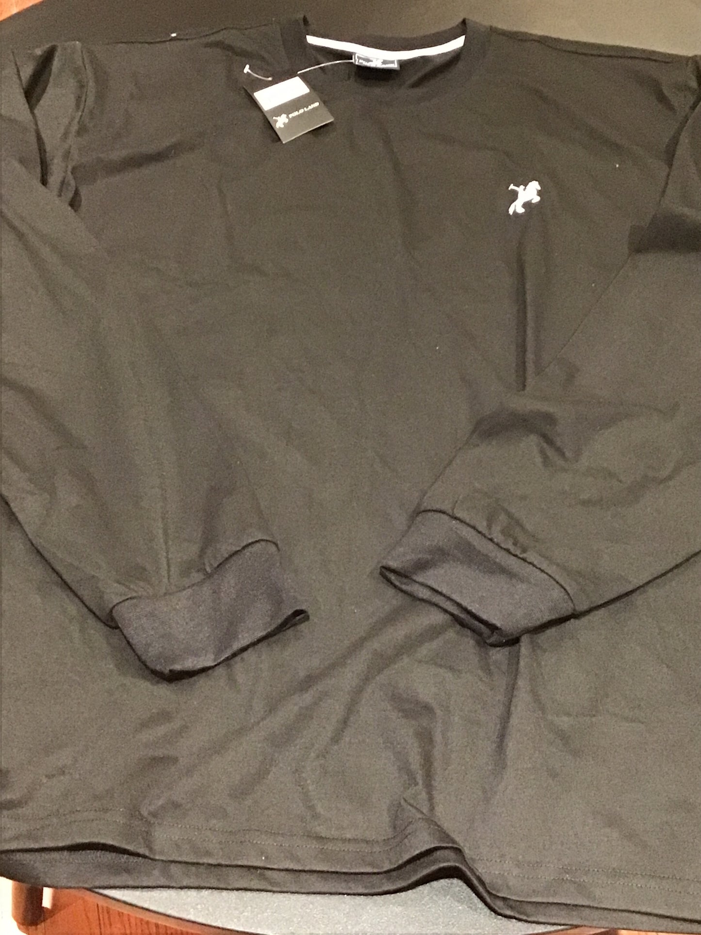 Pololand-men’s long sleeve black tshirt-size XL