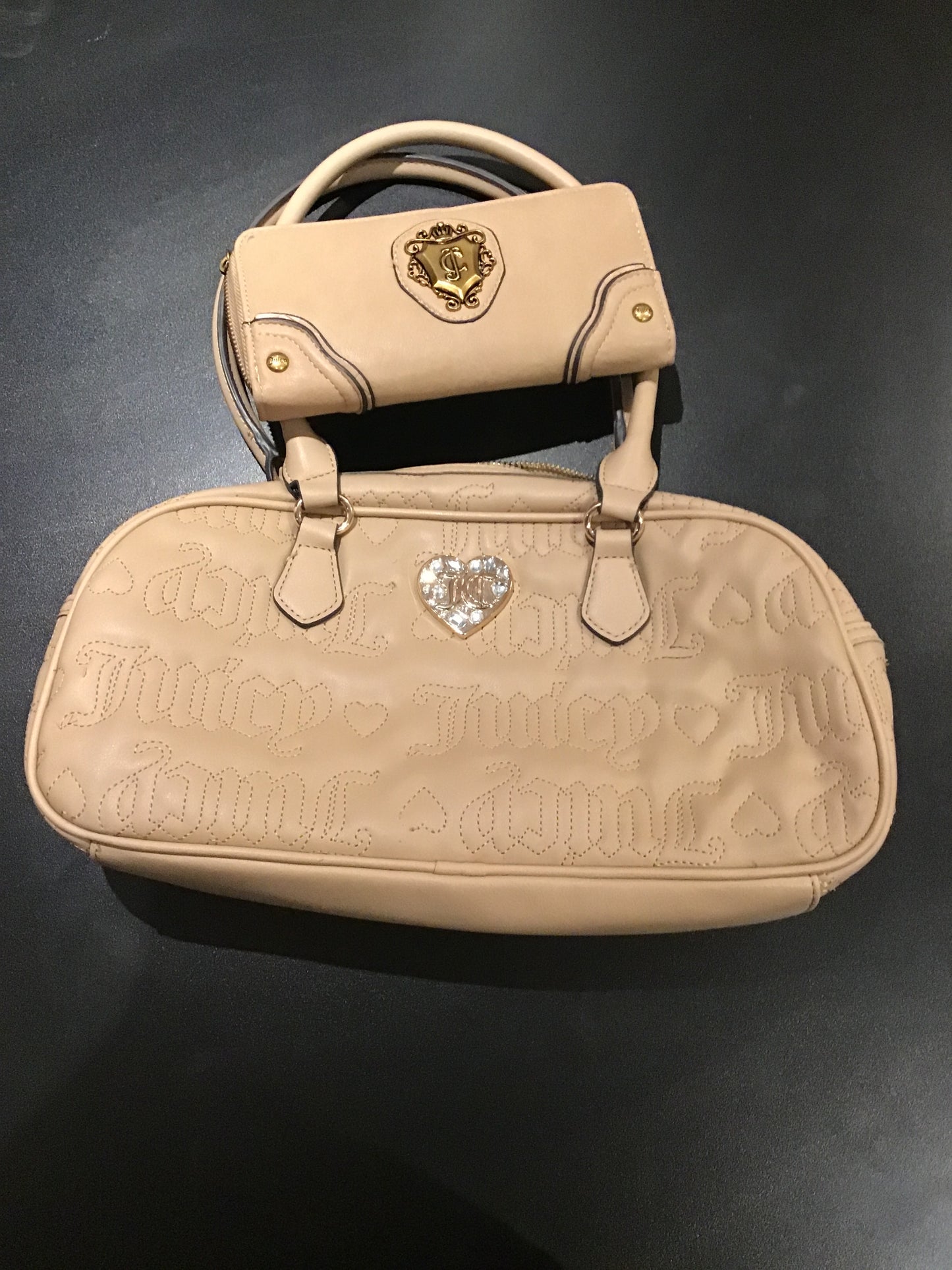 Juicy couture-beige wallet and purse set