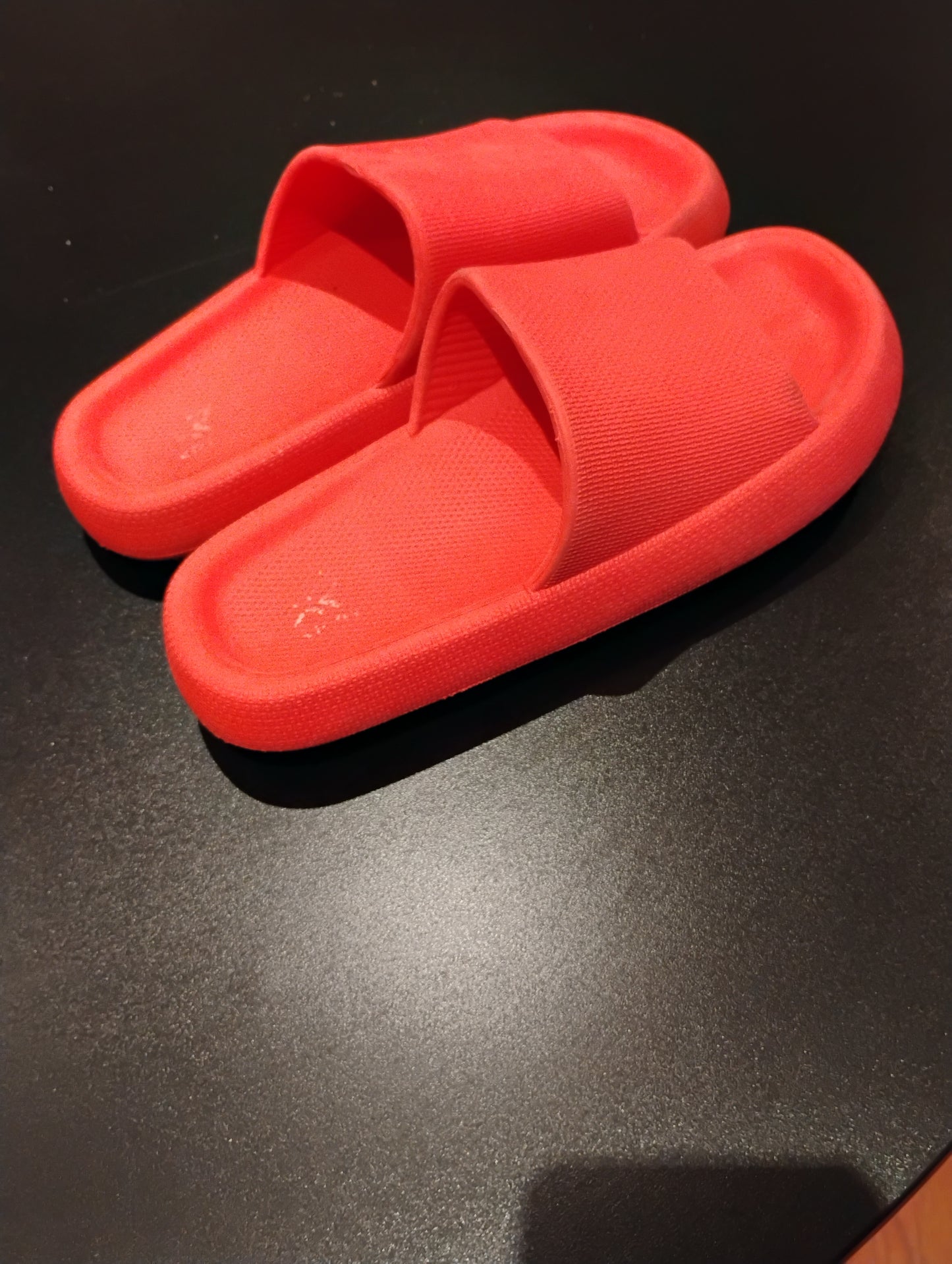 Red rubber slides (size 12) mens